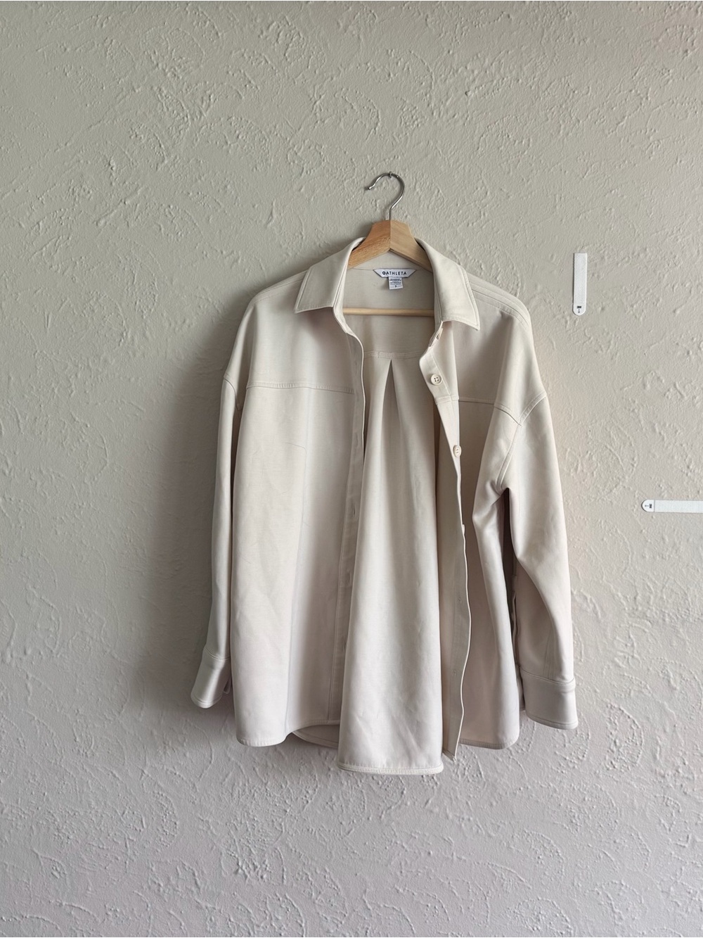 Athleta Cream Button-Down Overshirt